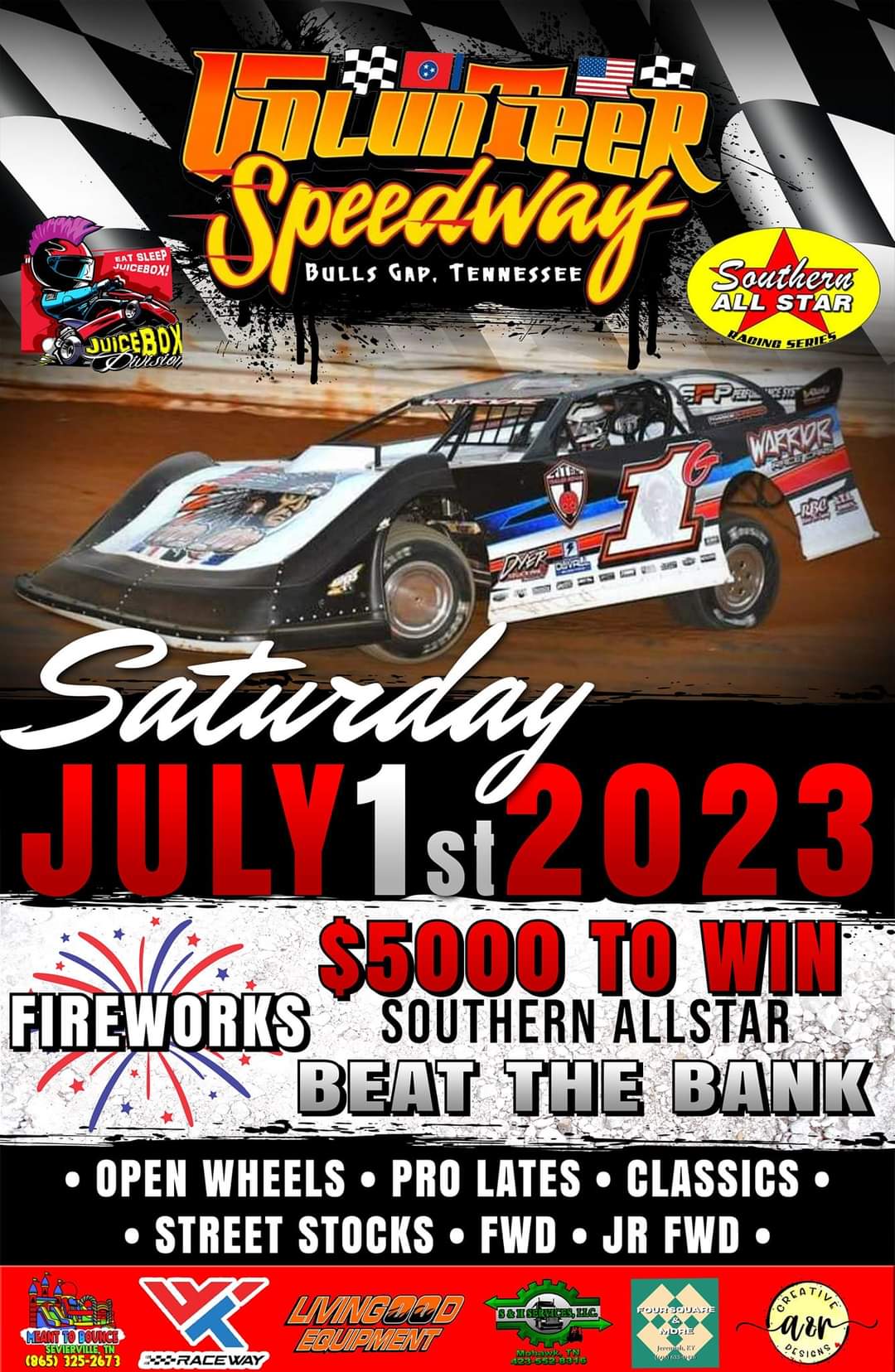 5,000towin Southern All Star Racing Series scheduled Saturday, July